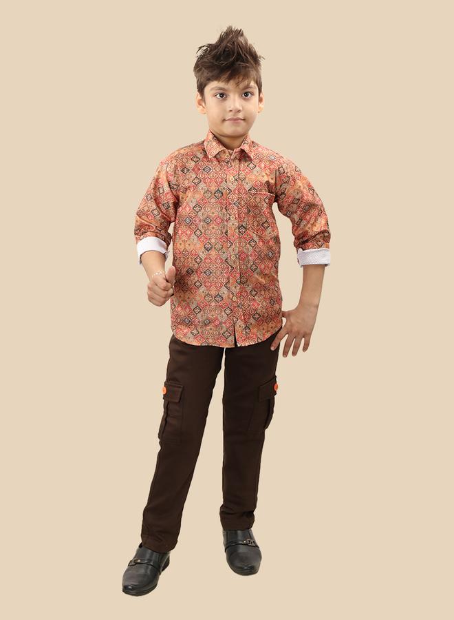 Ts Trends Printed Buttoned Shirt and Pant Set - Image 1