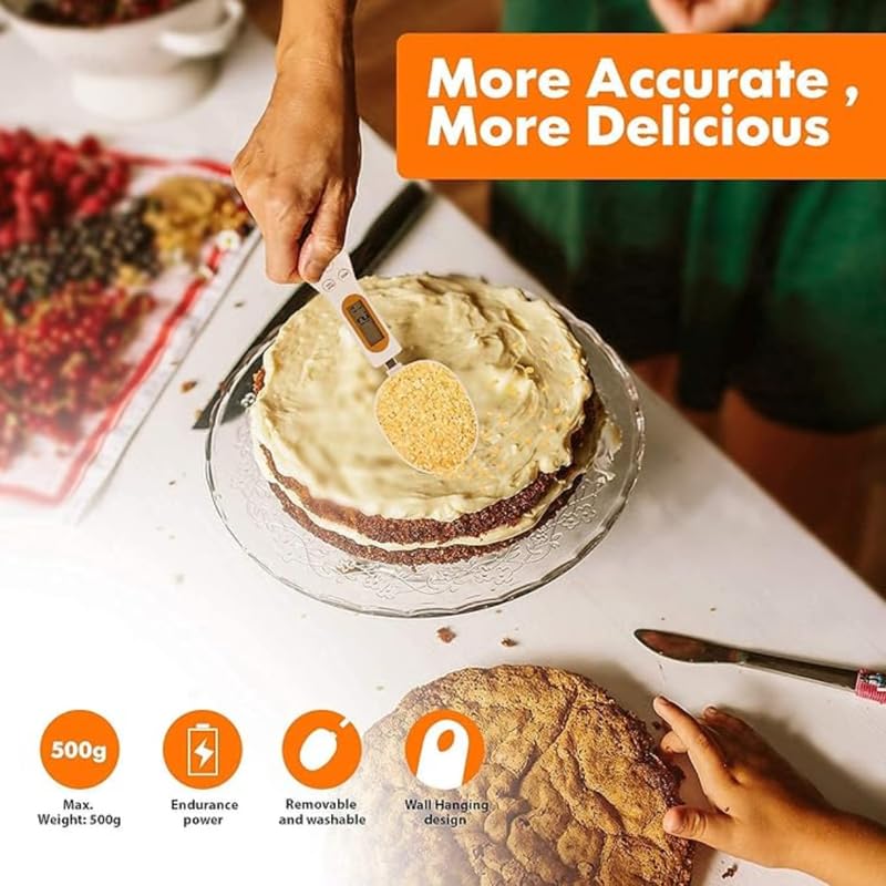 Drumstone 𝟏𝟓 𝐘𝐄𝐀𝐑 𝐖𝐀𝐑𝐑𝐀𝐍𝐓𝐘 Electronic Kitchen Digital Measuring Spoon Scales - Accurate Teaspoon Scale Weighing in Grams and Oz - LCD Display, Gift for Bakers and Cooks (500g/0.1g,White) - Image 4