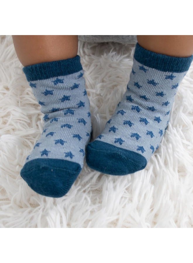 The Peanut Shell Organic Baby Boy Socks for 3-12, 12-24 Months - Non-Slip Grip, Soft and Breathable 100% Cotton Baby Crew Socks - All Day Comfortable Design, Toddler Baby Socks - Bold - Image 5