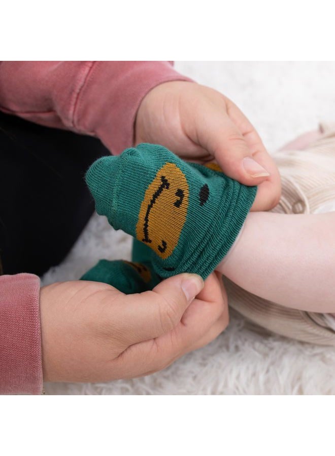 The Peanut Shell Organic Baby Boy Socks for 3-12, 12-24 Months - Non-Slip Grip, Soft and Breathable 100% Cotton Baby Crew Socks - All Day Comfortable Design, Toddler Baby Socks - Bold - Image 4