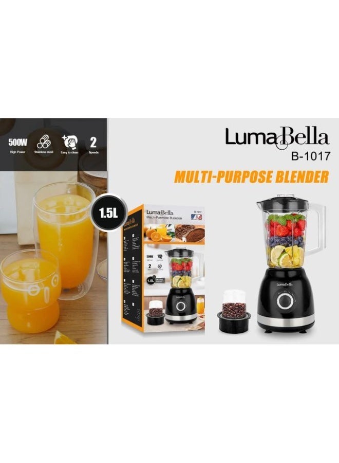 Luma Bella Luma-Bella Blender with Chopper - 500W 1.5L - B-1017 - Image 2