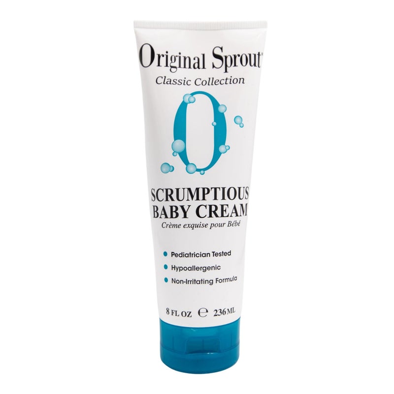 Original Sprout Scrumptious Baby Cream, Gentle Moisturizing Cream for Dry, Sensitive Skin & Diaper Rash, Non-Greasy Baby Lotion with Zinc Oxide & Calendula for Face & Body, 8 fl oz - Image 1