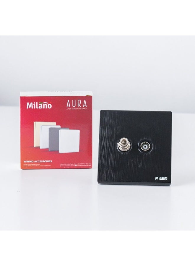 DANUBE HOME Milano Tv And Satellite Outlet Cable Socket For Modern Home Electrical Switches Sockets Outlets For Home Appliances Computers Aura Blk - Image 3