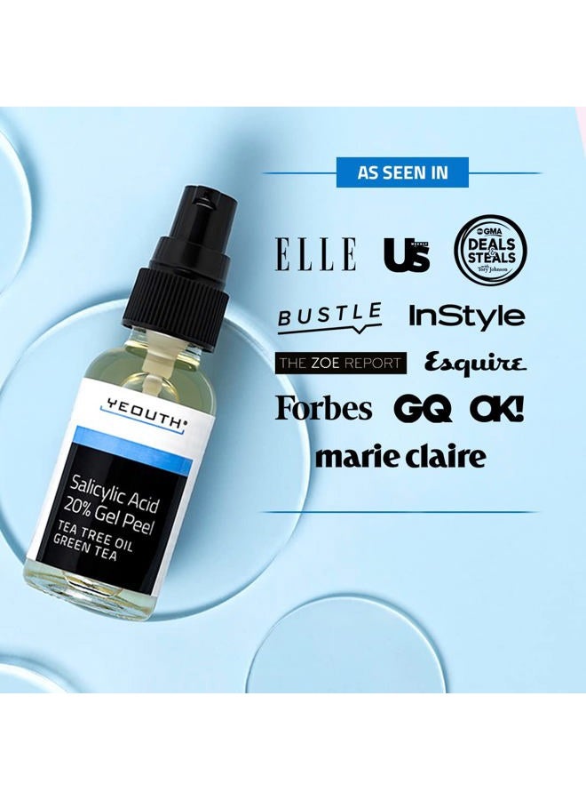 Yeouth Salicylic Acid Peel for Face 20%, BHA Exfoliator for Clear Looking Skin, Gentle At Home Exfoliator for Face with Green Tea, Salicylic Acid Serum 1oz - Image 2