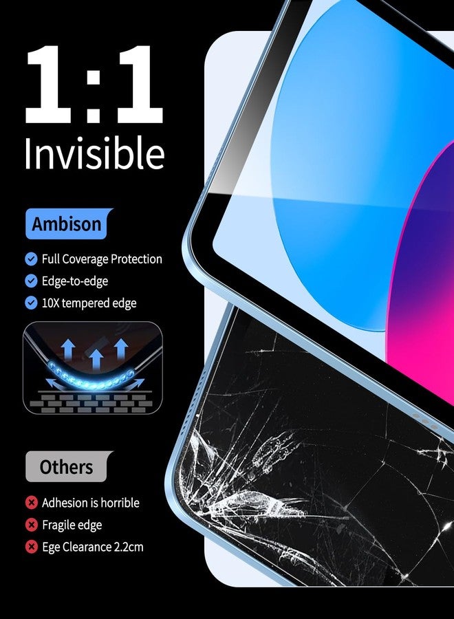 Ambison iPad 11./10. 2 Pack Screen Protector for Generation A16 (11/10.9 Inch, 2025/2022) |10X Strong Tempered Glass|Pro Alignment Tray |Apple Pen Support|Case Compatible|HD Clear|Bubble Free - Image 5