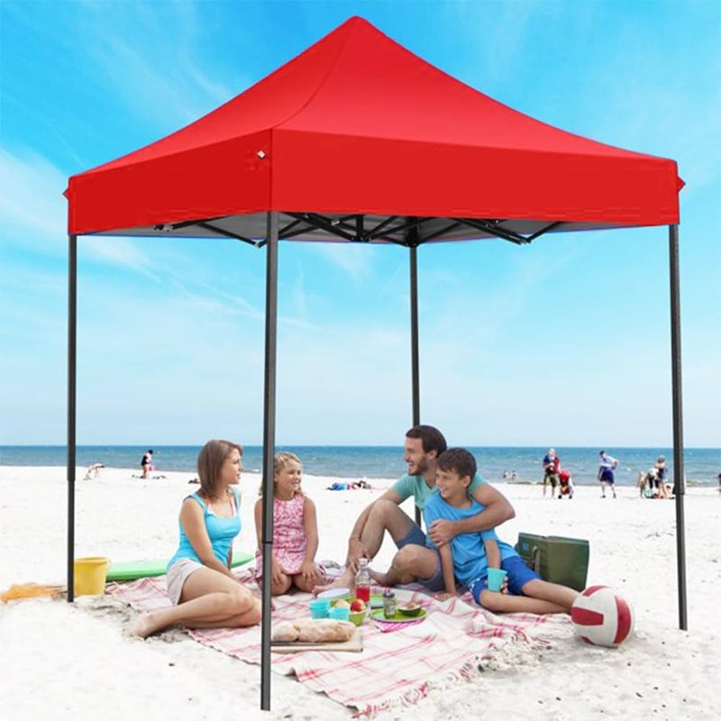 RAHAS Portable Gazebo Canopy Tent Foldable Popup Foldable Canopy TentPerfect for Outdoor Terrace Garden Red - Image 2