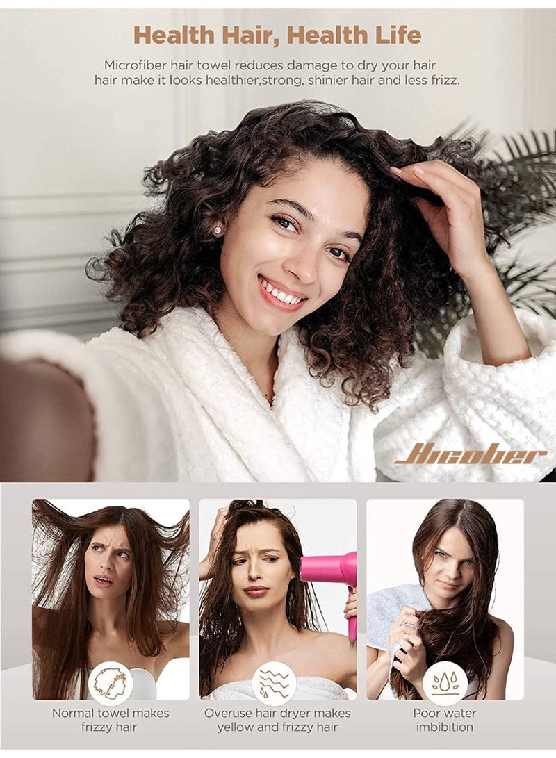 Microfiber Hair Towel, 3 Packs Hair Turbans for Wet Hair, Drying Hair Wrap Towels for Curly Hair Women Anti Frizz Color Assorted - Image 4