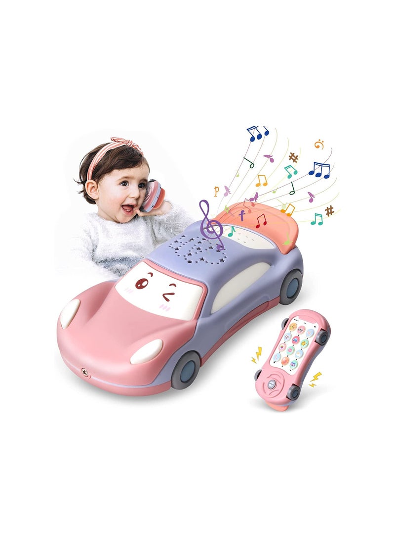 ألعاب الهاتف الخليوي للأطفال مع جهاز عرض النجوم والموسيقى ، ألعاب تعليمية تعليمية للأطفال ، ألعاب هاتف السيارة الموسيقية للأولاد أو الفتيات هدايا أعياد الميلاد - Image 1