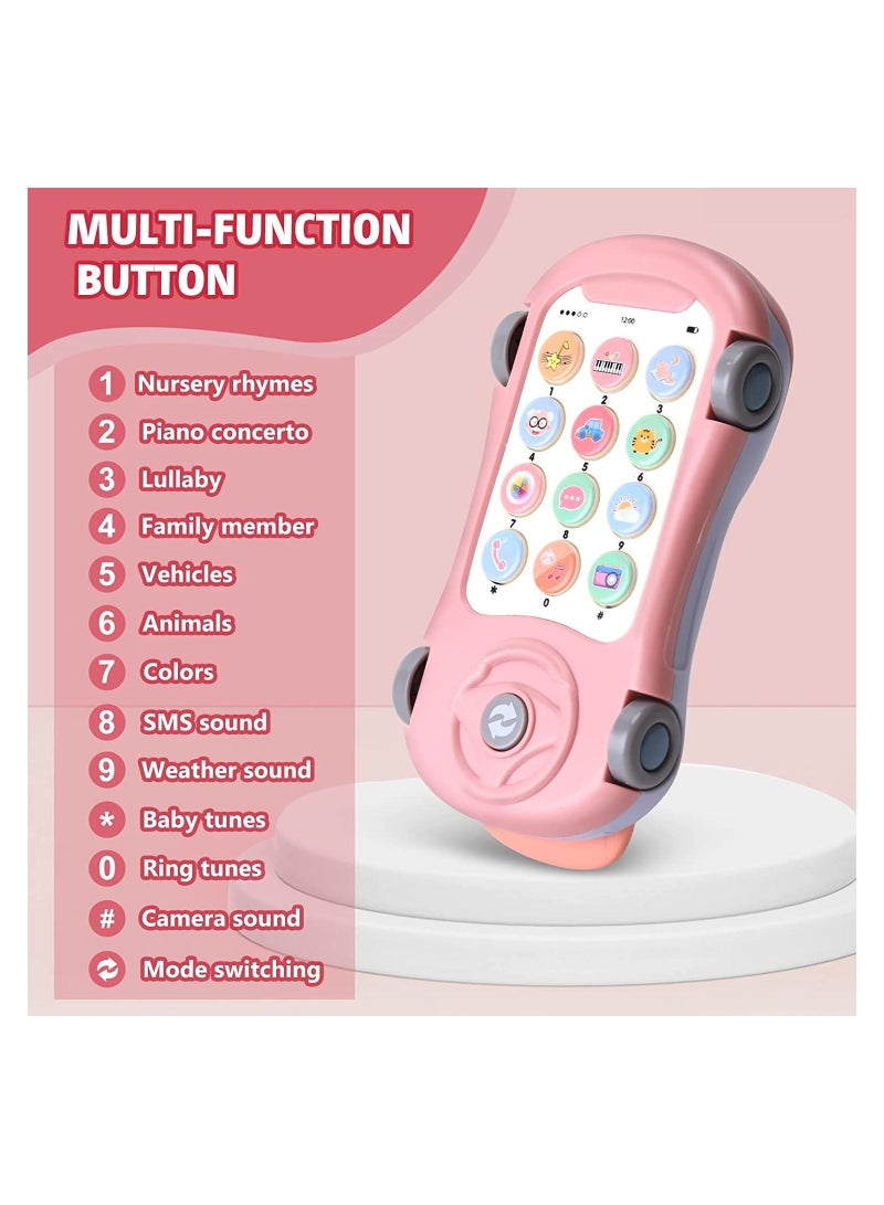 ألعاب الهاتف الخليوي للأطفال مع جهاز عرض النجوم والموسيقى ، ألعاب تعليمية تعليمية للأطفال ، ألعاب هاتف السيارة الموسيقية للأولاد أو الفتيات هدايا أعياد الميلاد - Image 2