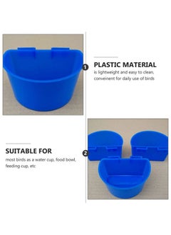 POPETPOP POPETPOP Bird Cage Cups : 10pcs Plastic Bird Food Cups Hanging Bird Cage Feeding Cups Bird Cage Feeder for Pigeon Parakeet  - Image 4