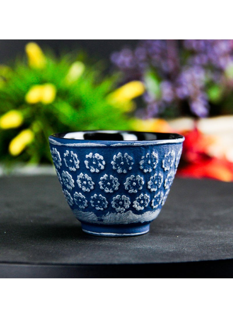 Tealand Durable Heat Resistant Cast Iron Tea Cup For plain Tea Herbal Tisane, and Fruit Melange 50ml Blue  - Image 2