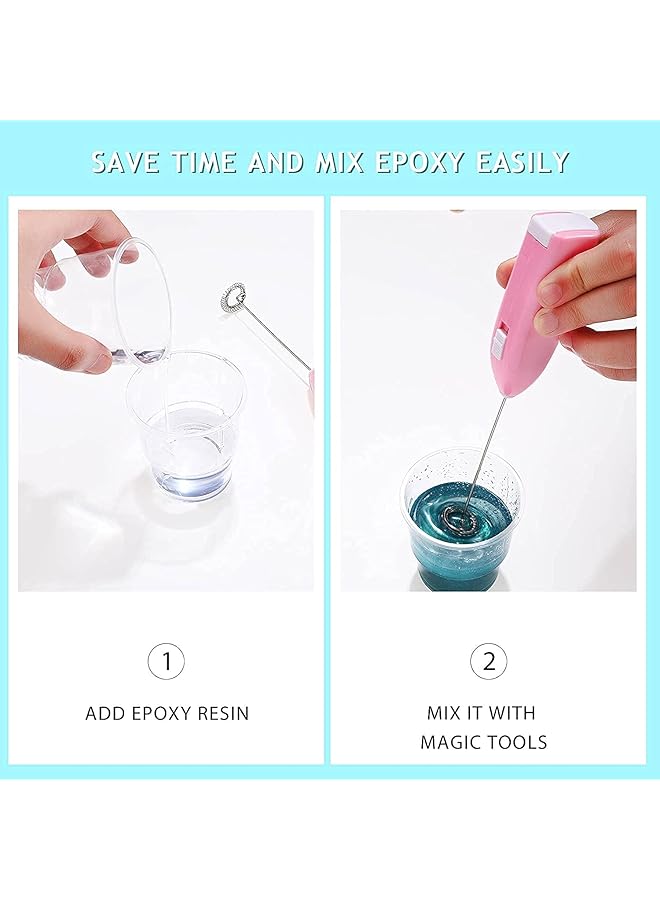 إيروريكس خلاط إيبوكسي للقهوة، لون عشوائي، 3 قطع، خلاط إيبوكسي محمول باليد للمطبخ يعمل بالبطارية - Image 2