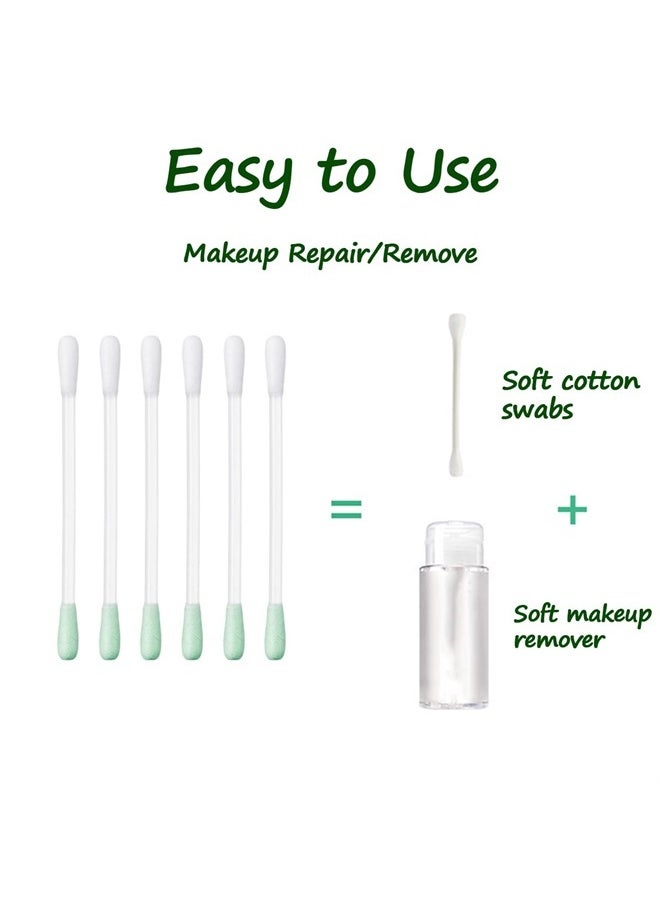 Ceonam - 50 Pcs Cotton Makeup Remover Swabs - Disposable Vitamin E Liquid-Filled Cotton Swabs Sticks for Eye/Lip/Eyebrow/Eyelash Makeup Correctors Removing Swabs - Image 1