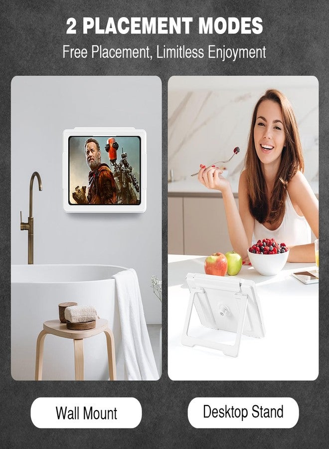 MoKo Tablet Holder Shower, Stretchable Waterproof iPad Holder for All Devices up to 11 Inches, 360° Rotation Tablet Wall Mount with Anti-Fog Touch Screen, 2 Placement Modes for Bathroom Kitchen - Image 5