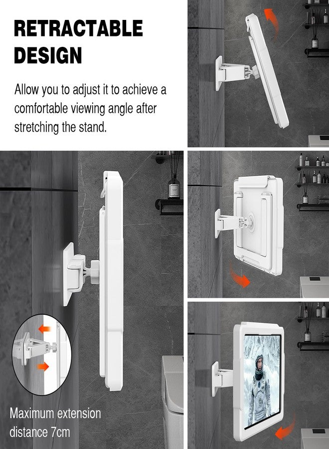 MoKo Tablet Holder Shower, Stretchable Waterproof iPad Holder for All Devices up to 11 Inches, 360° Rotation Tablet Wall Mount with Anti-Fog Touch Screen, 2 Placement Modes for Bathroom Kitchen - Image 4