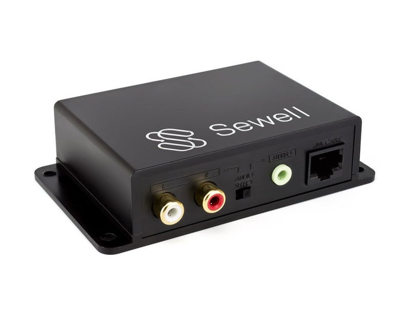 Sewell Sound Link Audio over single cat5e or cat6, 3.5mm or RCA, 600m or 2000 ft, bi-directional, up to two inputs/outputs Black - Image 2