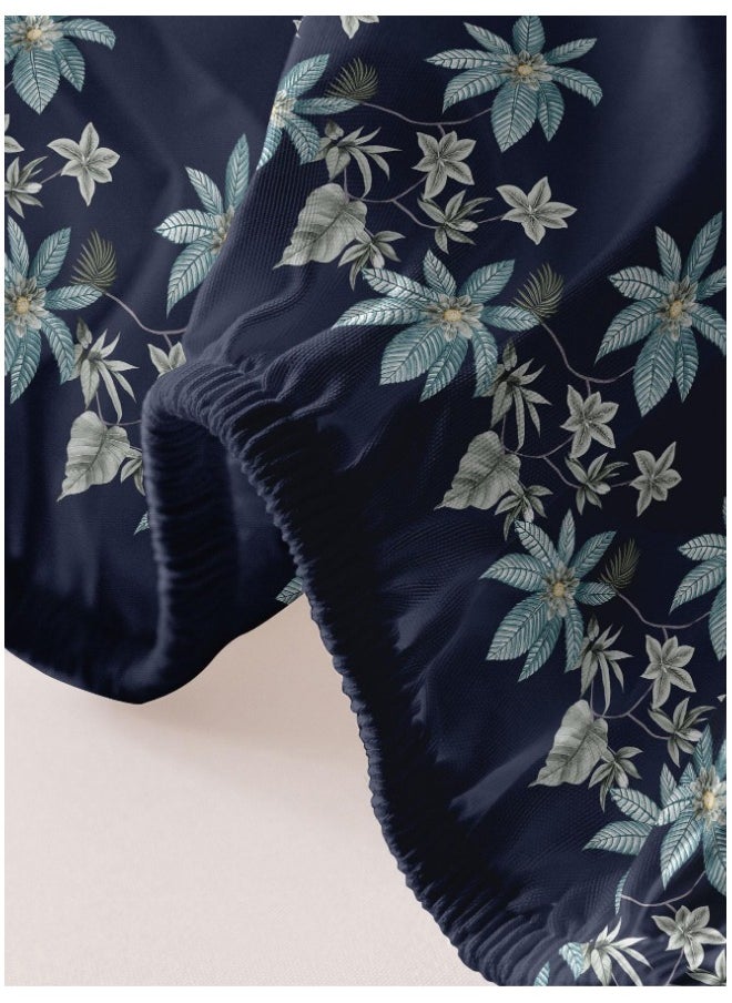 Generic Fitted Bed Sheet Blue 180 x 200 cm Without Pillow Cover  - Image 3