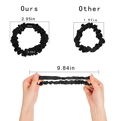 Ivyu Hair Ties Satin Scrunchies - Small Mini Scrunchy for Women Thick Hair Accessories Cute Soft No Slip Hair Elastics Ponytail Holder for Curly Hair No Damage Hairties Gift for Girls - Image 3
