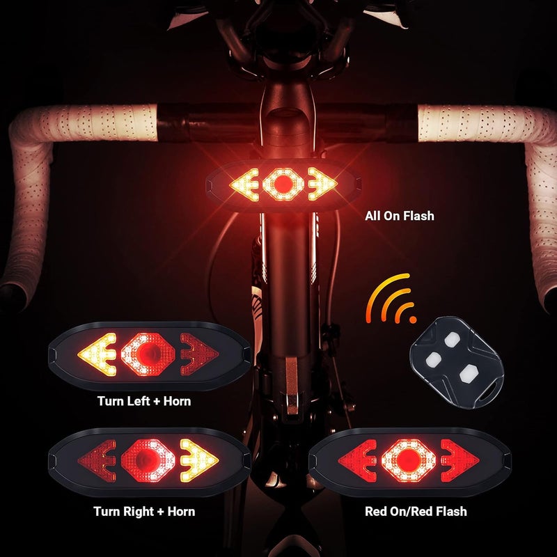 MOMIMO Bike Tail Light with Turn Signals Wireless Remote Control Waterproof Bicycle Rear Light Back USB Rechargeable Ultra Bright Safety Warning Cycling Taillight for Night Long use oriented quality - Image 3
