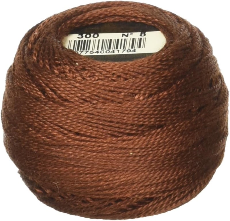 DMC Pearl Cotton Ball Size 8 - Very Dark Mahogany (Pack of 10) - 87 Yards - Image 1