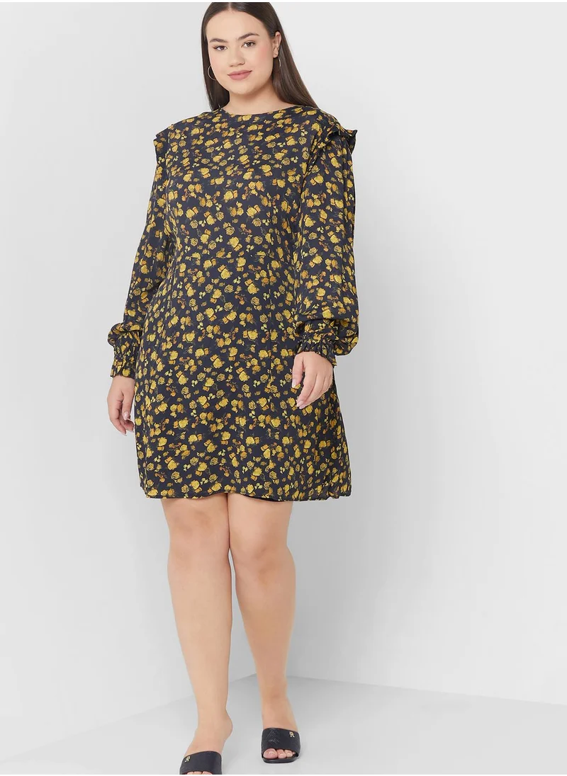 Tommy Hilfiger Plus Printed Puff Sleeve Dress