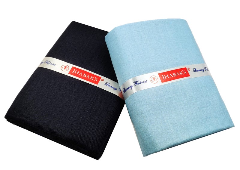JHABAK'S Untitched Shirt and Trouser Fabric - Cotton Blend Material - 2.25m Shirt Cloth - 1.20m Pant Piece (Teal Blue) - Image 5