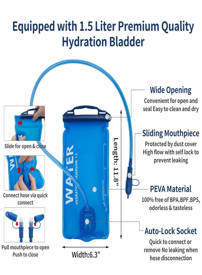 CAREYSTEN CAERYSTEN Hydration Backpack，Running Hydration Vest Backpack with 1.5-Liter Water Bag, Suitable for Hiking, Cross-Country Running, Cycling, Marathon Races, Unisex (Pink, 1) - Image 4