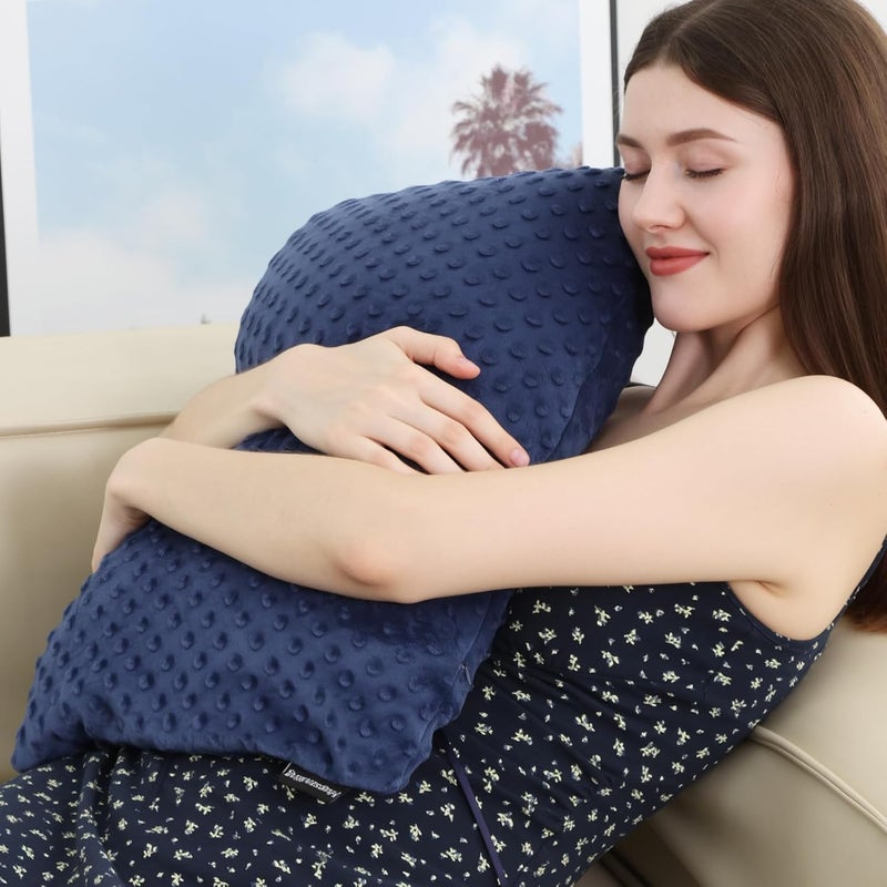 Hugsmiling Weighted Pillow, 6.6lbs Tactile Sensory Huggable Throw Pillows with Machine Washable Cover, Chemical-Free Fabric, Better Sleep on Couch(Navy) - Image 1