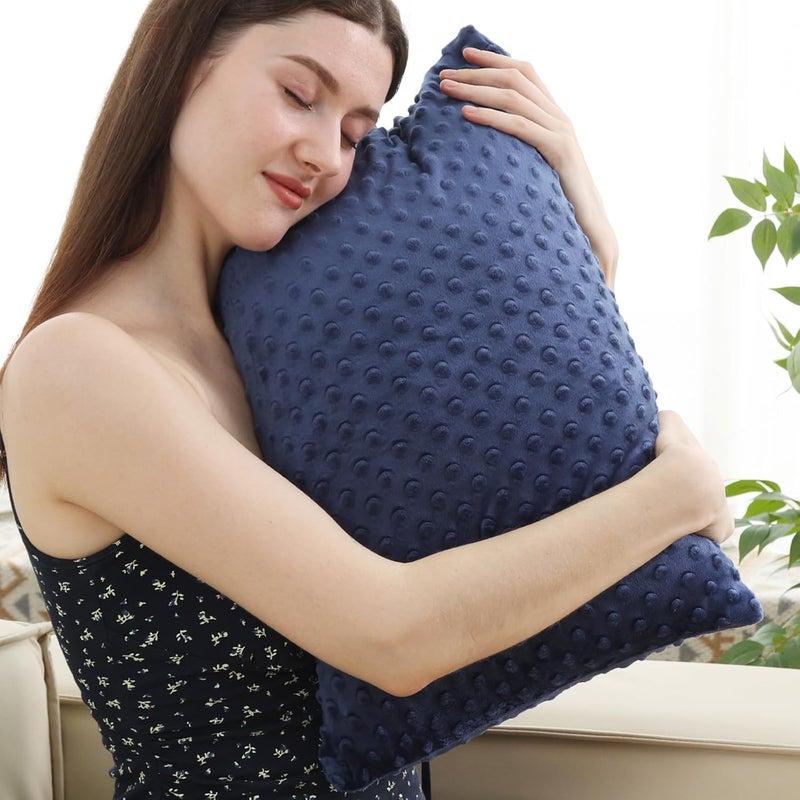 Hugsmiling Weighted Pillow, 6.6lbs Tactile Sensory Huggable Throw Pillows with Machine Washable Cover, Chemical-Free Fabric, Better Sleep on Couch(Navy) - Image 3