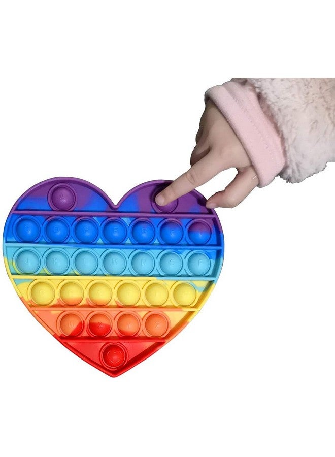 فنبلاست لعبة FunBlast Pop It Fidget Toy - لعبة تخفيف التوتر من السيليكون لذوي الاحتياجات الخاصة المصابين بالتوحد، لعبة حسية بالضغط (على شكل قلب) - Image 4