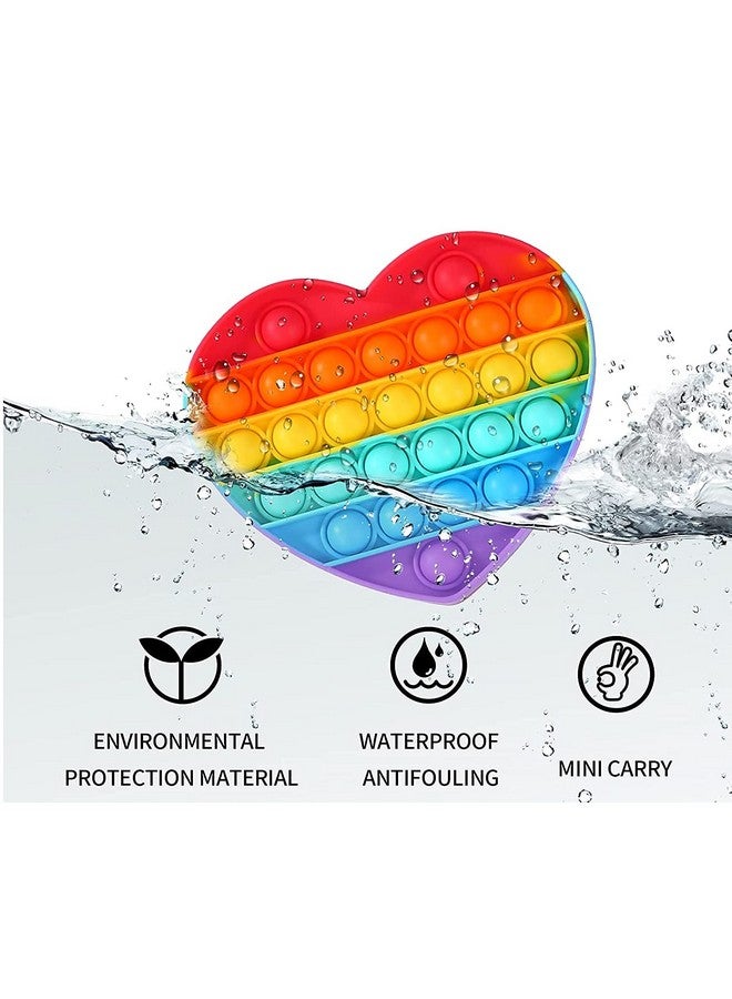 فنبلاست لعبة FunBlast Pop It Fidget Toy - لعبة تخفيف التوتر من السيليكون لذوي الاحتياجات الخاصة المصابين بالتوحد، لعبة حسية بالضغط (على شكل قلب) - Image 3
