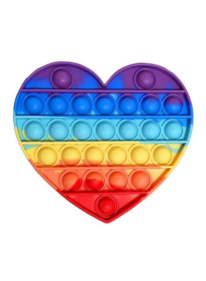 فنبلاست لعبة FunBlast Pop It Fidget Toy - لعبة تخفيف التوتر من السيليكون لذوي الاحتياجات الخاصة المصابين بالتوحد، لعبة حسية بالضغط (على شكل قلب) - Image 1