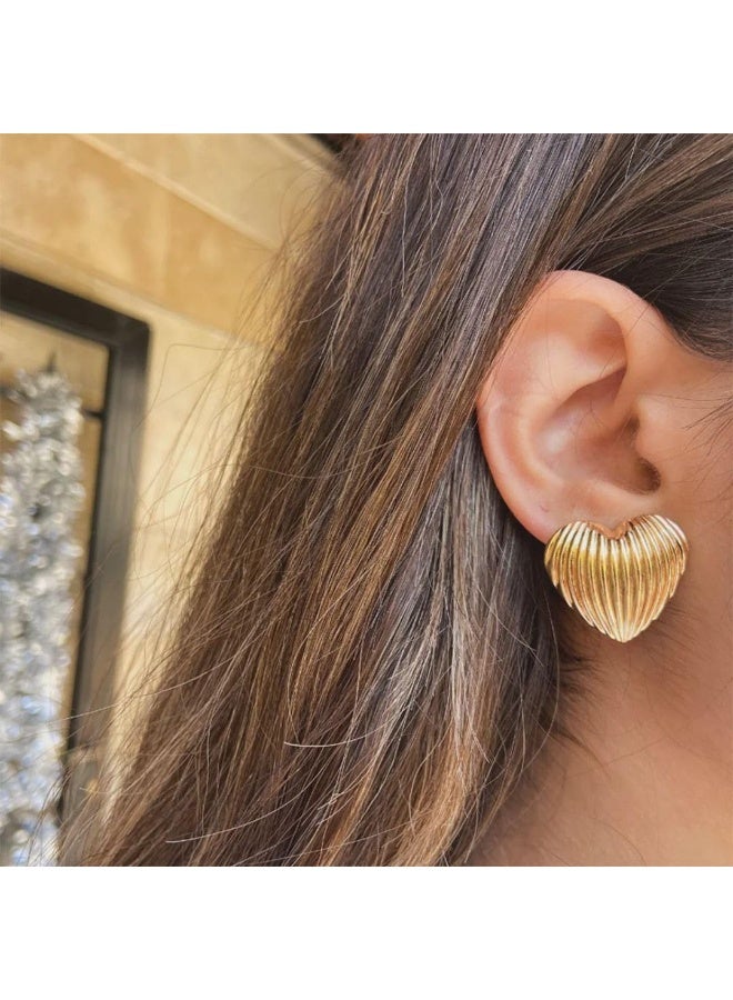 Fayrouz Jewellery Women's Gold Hoop Earrings 18K Gold Plated Stainless Steel Hoop Earrings, Lightweight Hypoallergenic Ear Studs, Fashion Jewelry by Fairuz Jewelry  - Image 1