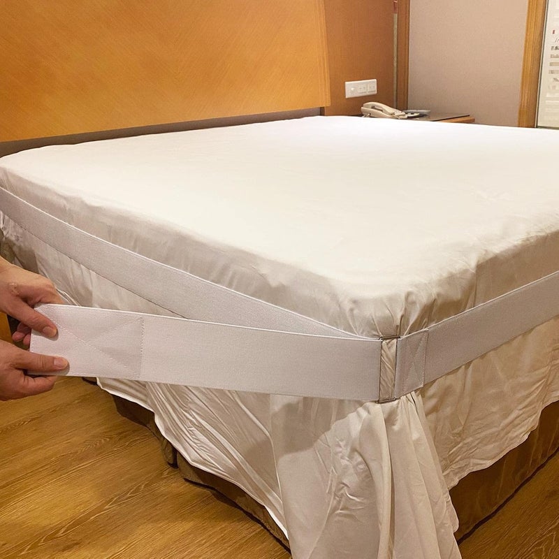 Bed Sheet Holder Strap - Elastic Bedding Holder Bands - Bedroom Accessories to Keep Sheets in Place, Bed Straps for Sheets Tight Holding - Image 2