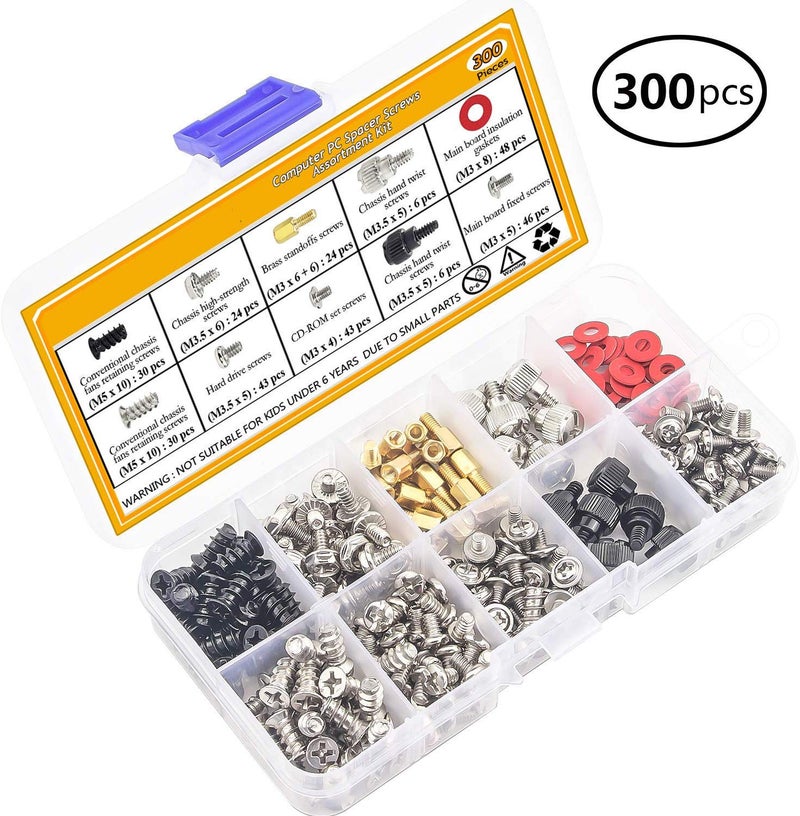 Laprite 300 PCs Personal Computer Screw Standoffs Set Kit for Hard Drive, Computer Case, Motherboard, Fan, Power Graphics Card - Image 2