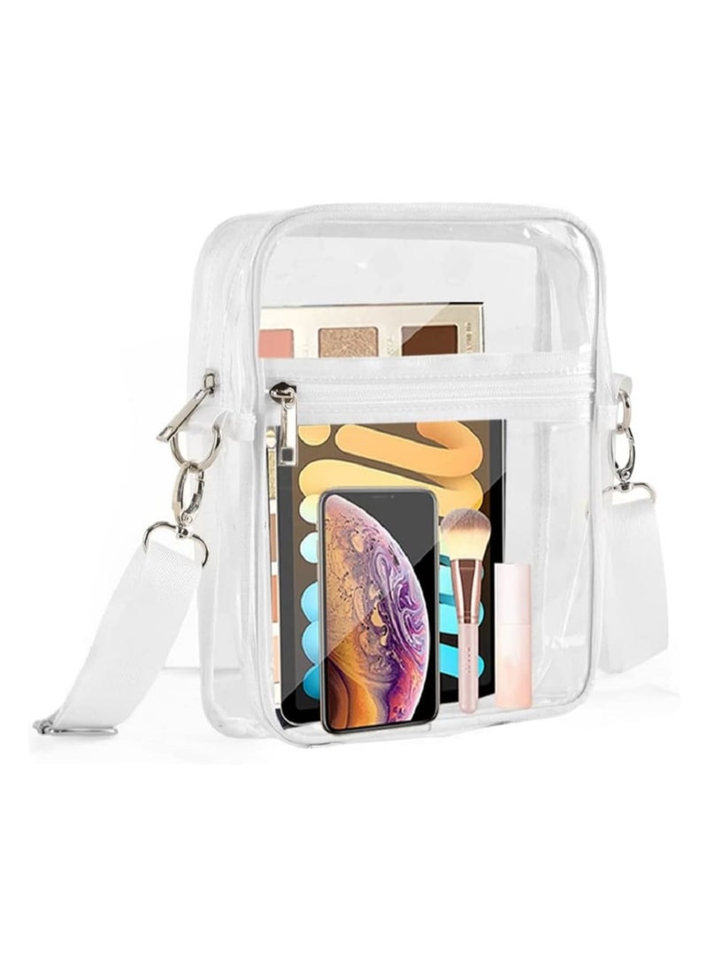 Zikra Clear Bag Stadium Approved, PVC Clear Purse Crossbody with Removable and Adjustable Shoulder Strap for Sports Concert Event - Image 1