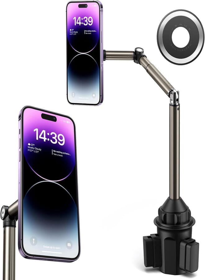 Jsaux Magnetic Cup Holder Phone Mount, Black