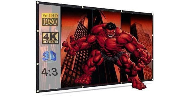 SAVSOL 2023 Upgraded 133 inch Projector Screen,4K HD 16:9 Portable Video Projector Screen Foldable Anti-Crease Indoor Outdoor Projection Screen for Home, Office, Classroom (116" Inch (W) x 65" Inch (H)) - Image 1
