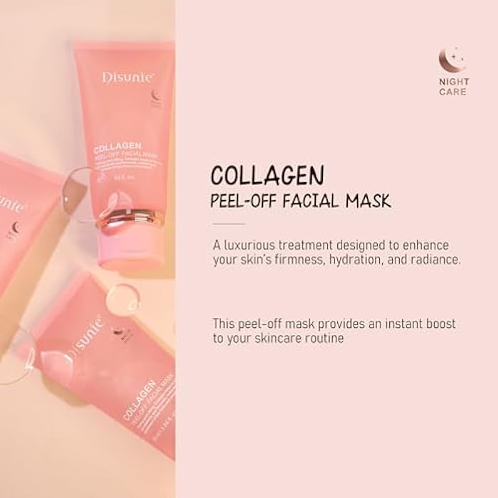 Disunie Collagen Overnight Wrapping Mask, 3.04 oz （Includ brush） Ceramide NP & Niacinamide Night Peel-off Facial Mask, Hydrolyzed Collagen For Glowing Skin, Moisturize Increase Elasticity Brighten - Image 2