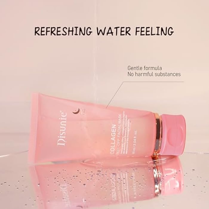Disunie Collagen Overnight Wrapping Mask, 3.04 oz （Includ brush） Ceramide NP & Niacinamide Night Peel-off Facial Mask, Hydrolyzed Collagen For Glowing Skin, Moisturize Increase Elasticity Brighten - Image 3