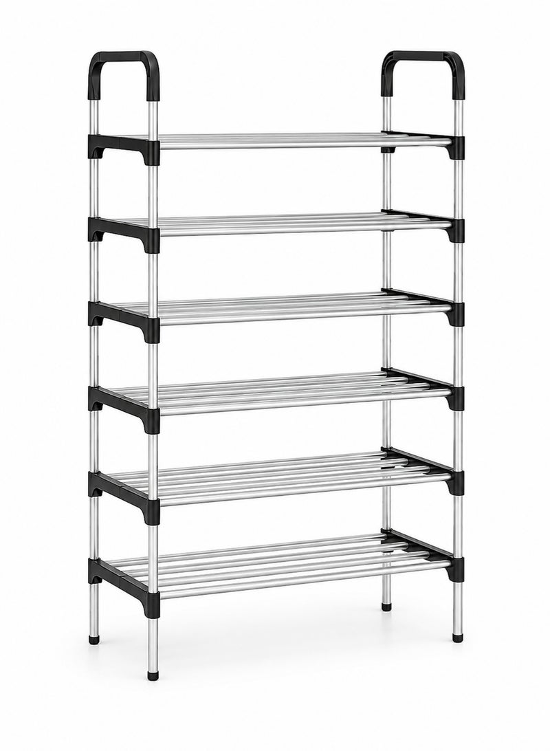 Nadrab 6-tier shoe rack, simple metal shoe rack for home use, shoe cabinet, storage box, shoe cabinet, slipper storage, multi-layer door frame, shoe rack. - Image 2