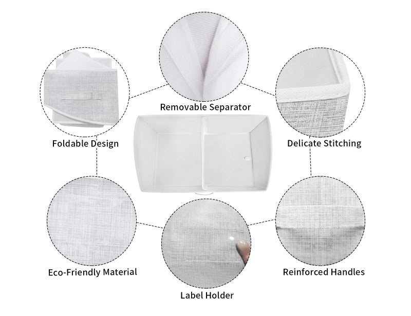 UNAMAX 3 Packs Closet Storage Bins - Trapezoid Large Storage Box - Foldable Fabric Baskets for Organizing Clothes - Baby Toiletry, Toys, Towel, DVD, Book (Grey, 20 x 11.2 x 8.3 inches) - Image 4