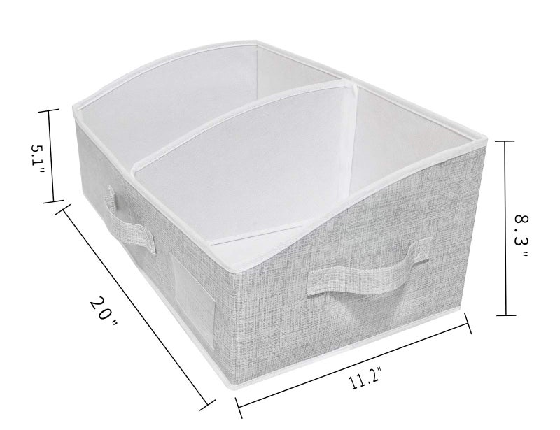 UNAMAX 3 Packs Closet Storage Bins - Trapezoid Large Storage Box - Foldable Fabric Baskets for Organizing Clothes - Baby Toiletry, Toys, Towel, DVD, Book (Grey, 20 x 11.2 x 8.3 inches) - Image 2