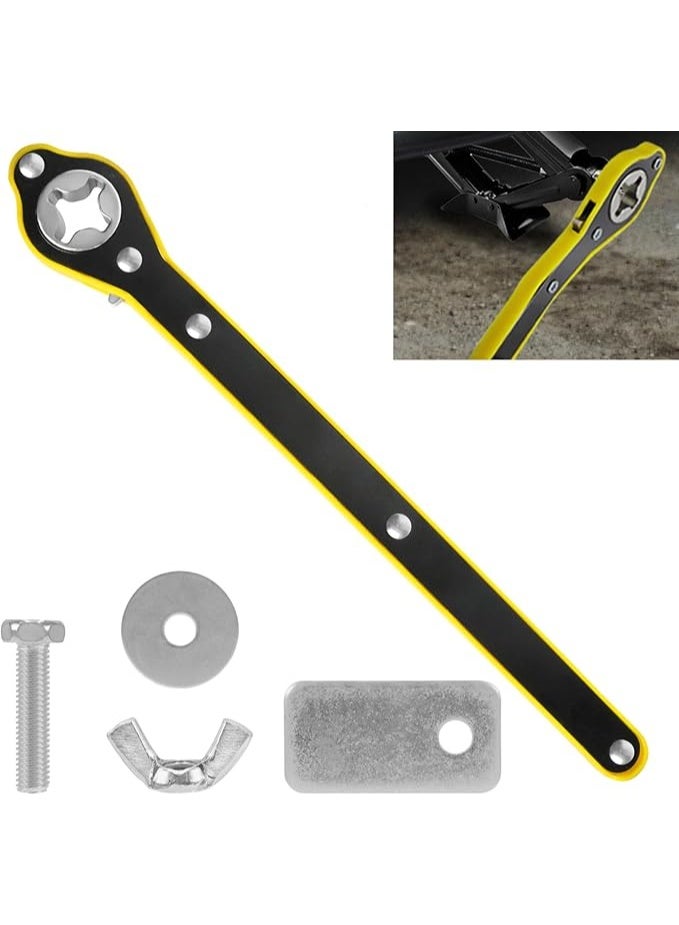 Jack Ratchet Wrench – Labor-Saving Scissor Jack Lug Wrench, 360° Swivel with Forward & Reverse Knob, Cross Head Converter for Cars, Vans, SUVs & Travel - Image 1