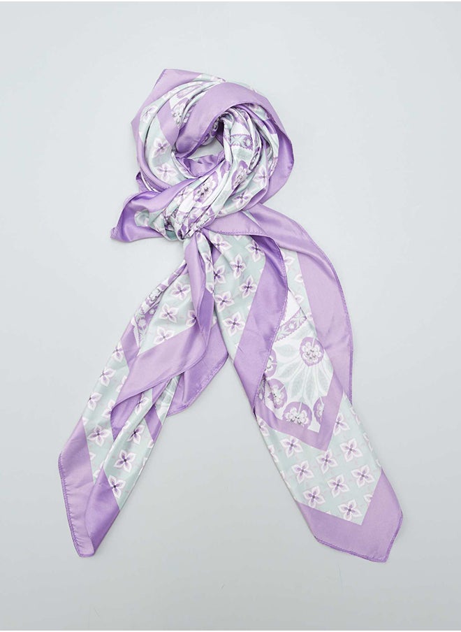 Kiabi large printed satin  floaty scarf 