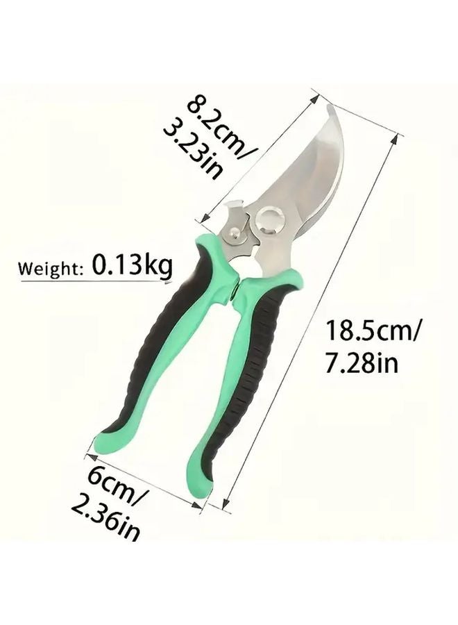 Orange Professional Stainless Steel Pruning Shears Ergonomic Anti Slip Handle - Image 4