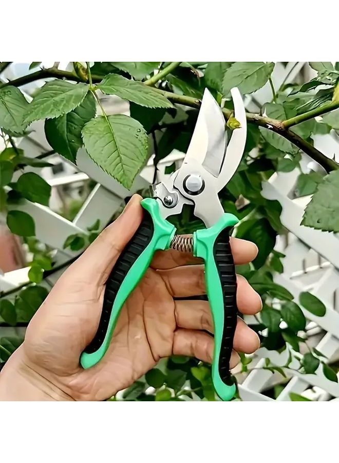 Orange Professional Stainless Steel Pruning Shears Ergonomic Anti Slip Handle - Image 3