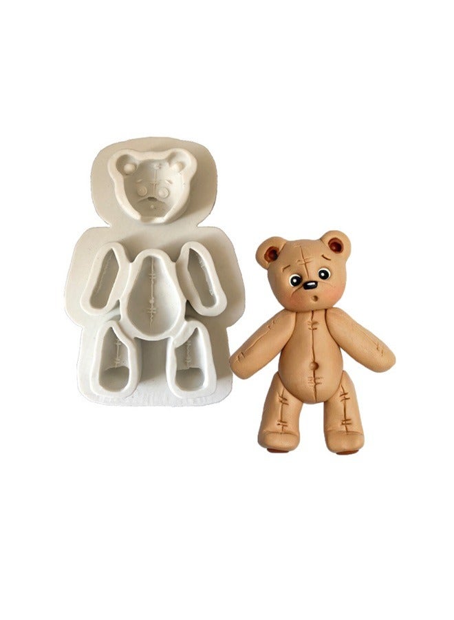 Silicone Cute Bear Mold ，Bear Silicone Molds Teddy Bear Fondant Molds for Cake Decoration Chocolate Cupcake Topper Candy Sugar Craft Polymer Clay Gum Paste - Image 2