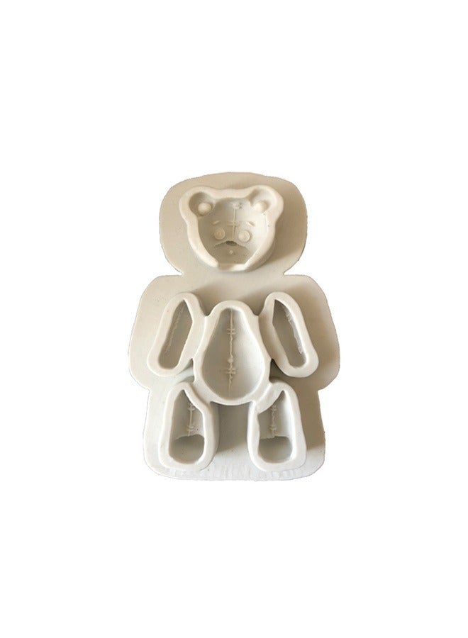Silicone Cute Bear Mold ，Bear Silicone Molds Teddy Bear Fondant Molds for Cake Decoration Chocolate Cupcake Topper Candy Sugar Craft Polymer Clay Gum Paste - Image 1