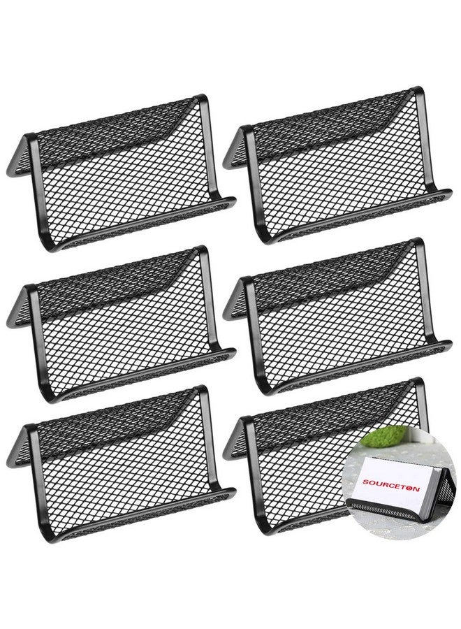 سورس تون حامل بطاقات عمل شبكي معدني من سورس تون، حامل بطاقات الاسم لعرض بطاقات العمل في المكتب، منظم 50 بطاقة، 6 عبوات - Image 1